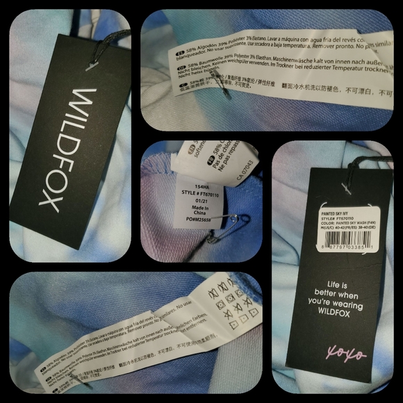 Wildfox lvy Tie dye Hoodie Pullover painted sky slightly cropped NWT M - Picture 7 of 7